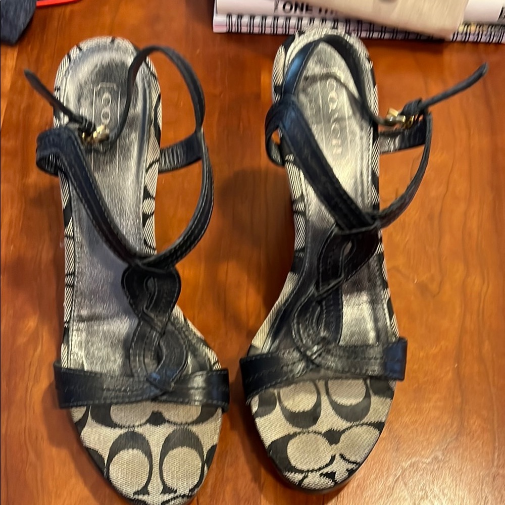 Coach Black and Gray Heeled Shoes